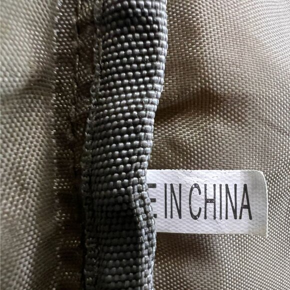 Olive Green Canvas Backpack With Front Pocket & Carabiner Clip - Picture 6 of 6